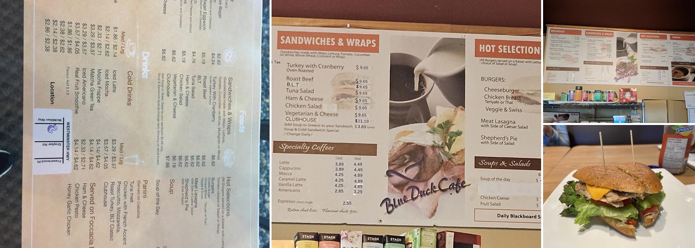 Blue Duck Café Menu