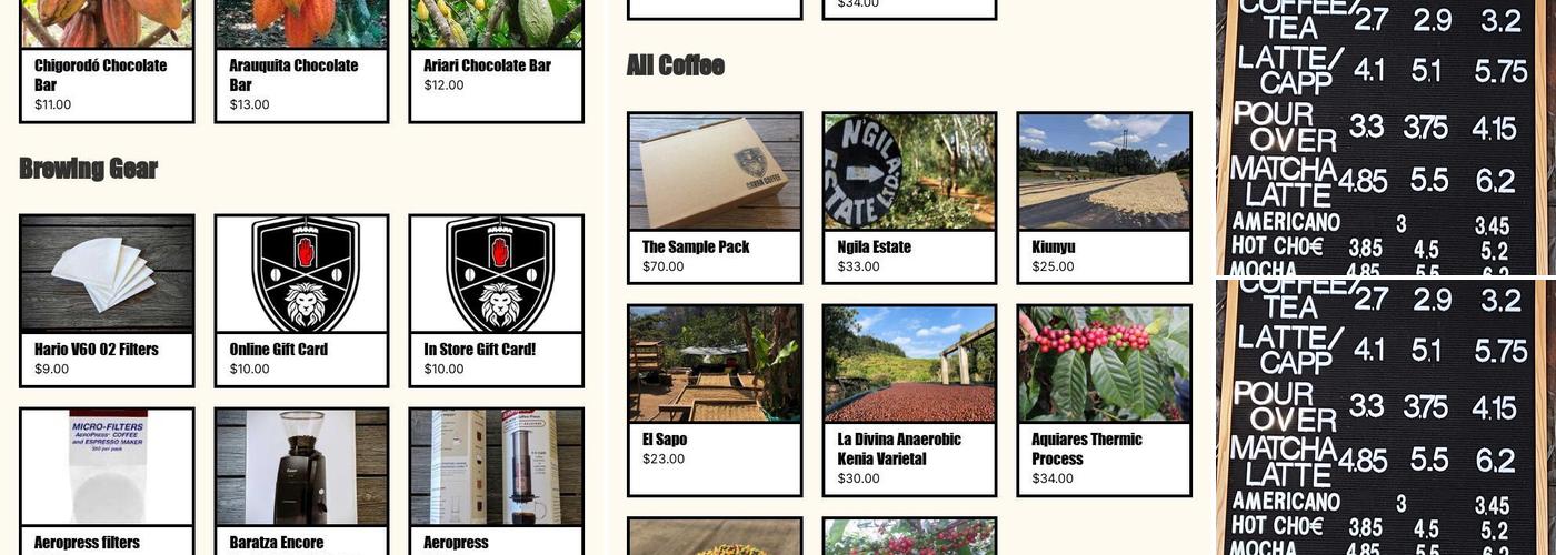 Cavan Coffee Menu