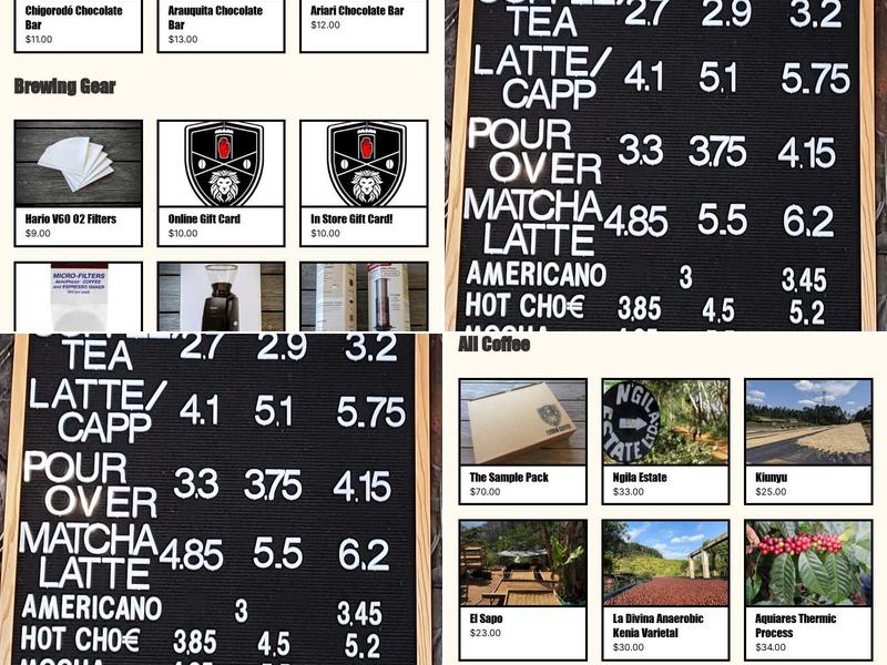 Cavan Coffee Menu