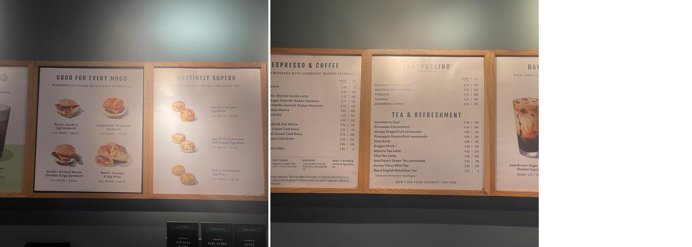 Starbucks Menu