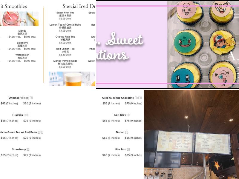 A.M. Sweet Creations Menu