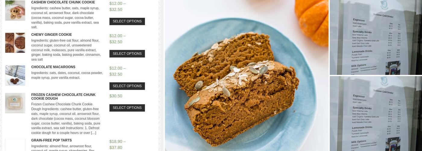 Julia's Joyful Kitchen Menu