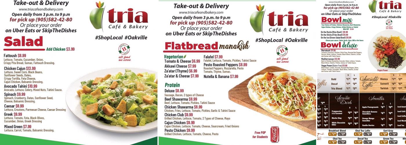 Tria Cafe & Bakery Menu