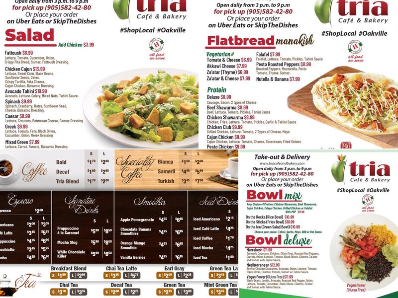 Tria Cafe & Bakery Menu