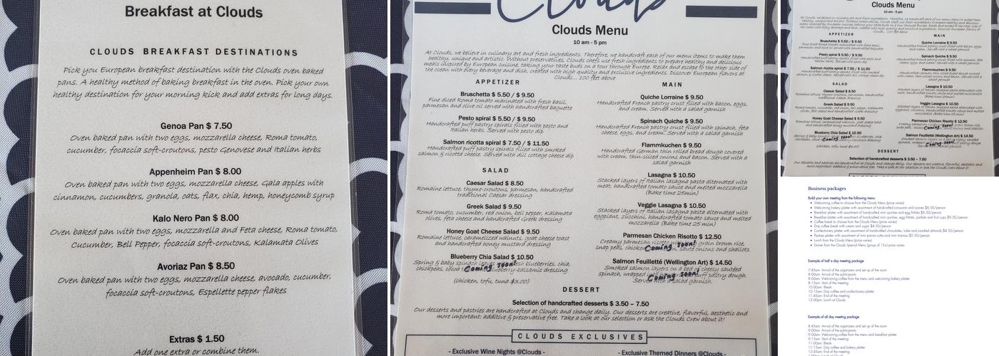 Clouds Menu