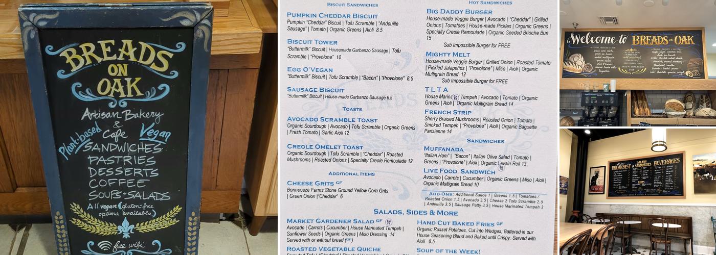 Breads On Oak Menu
