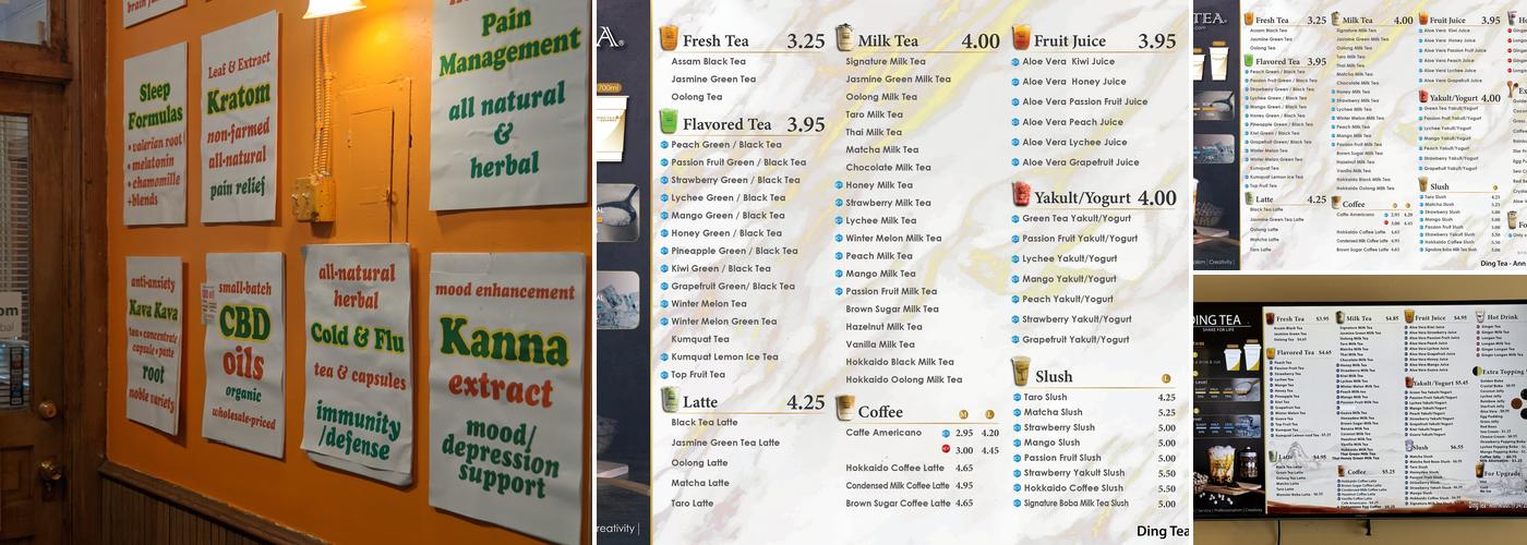 Ding Tea Ann Arbor Menu