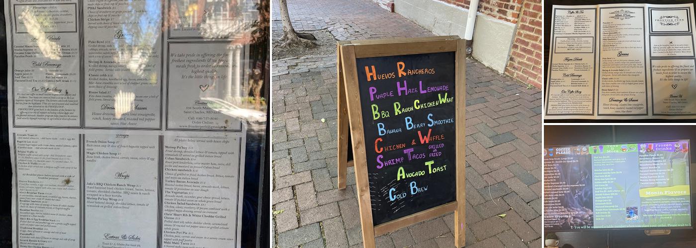 Frontier Perk Cafe Menu