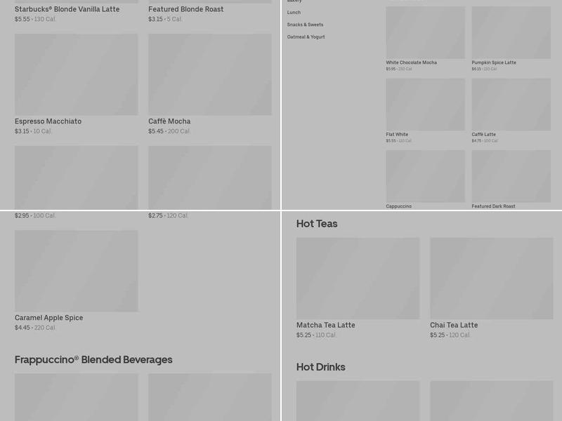 Starbucks Menu