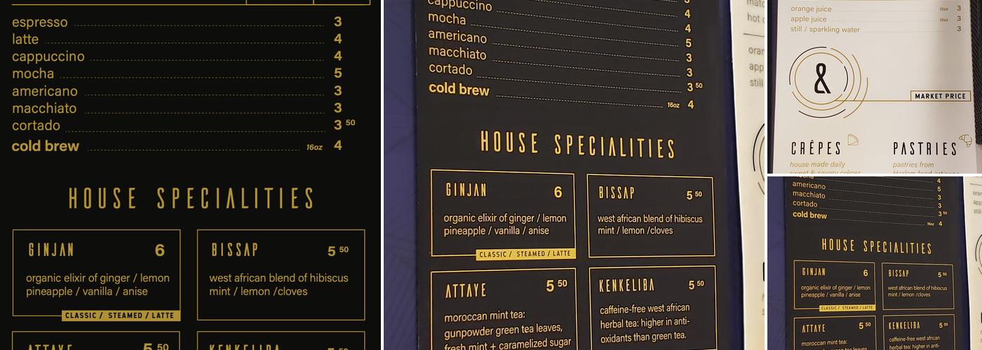 Ginjan Cafe Menu
