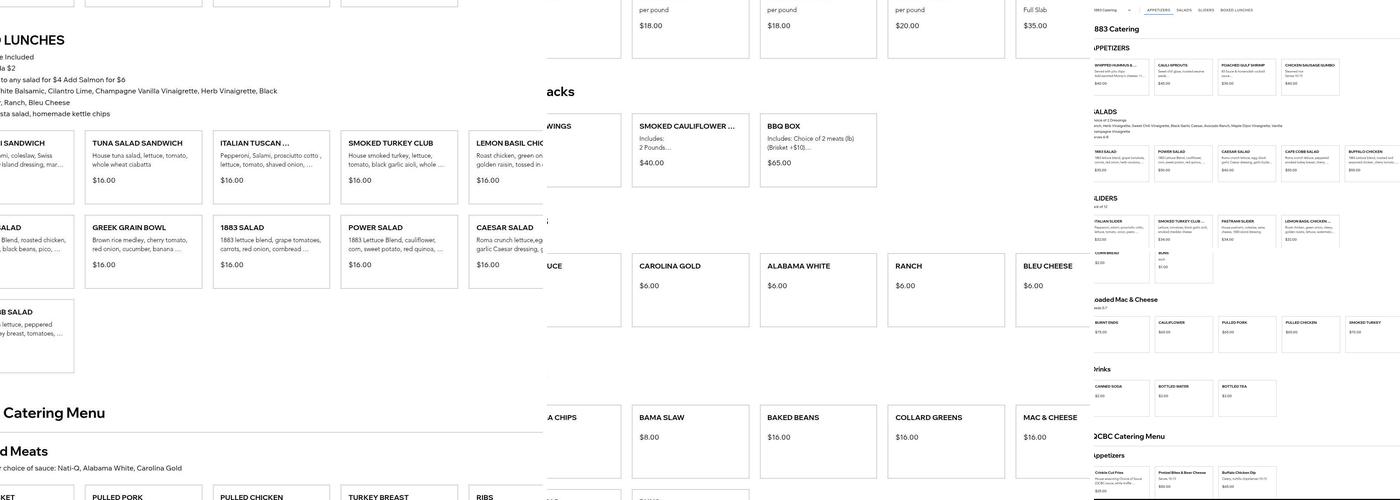 Kitchen 1883 Café & Bar Menu