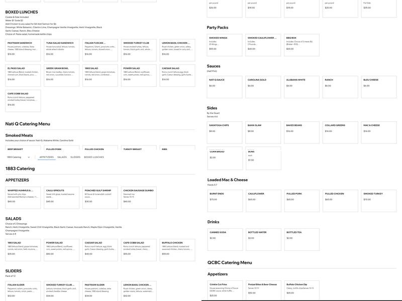 Kitchen 1883 Café & Bar Menu