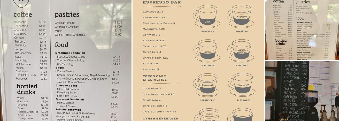 Toros HTX Coffee Menu