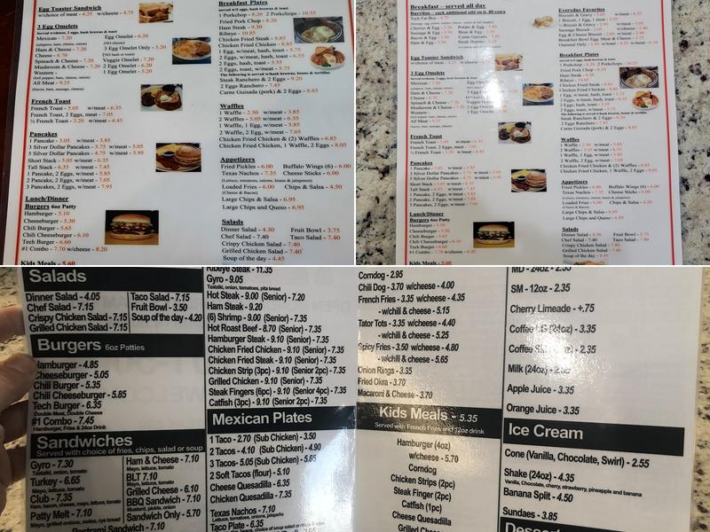 Tech cafe Menu