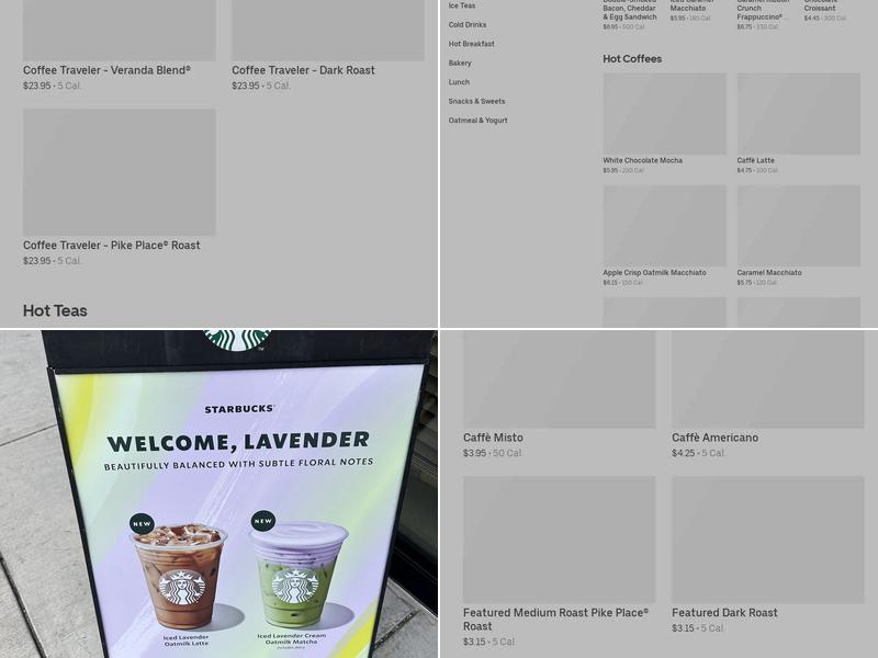 Starbucks Menu