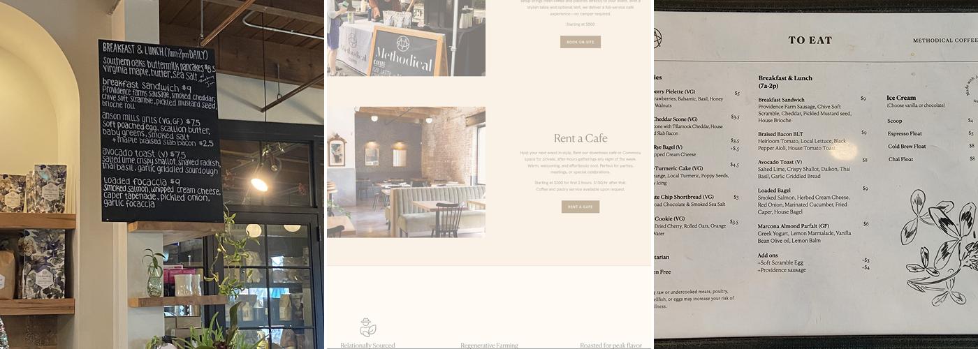 Methodical Coffee Menu