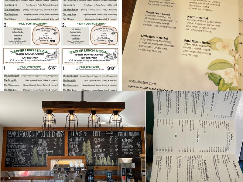 Timber Towne Coffee Menu