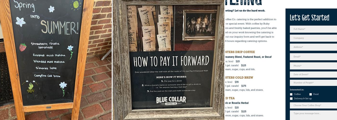 Blue Collar Coffee Co. Menu
