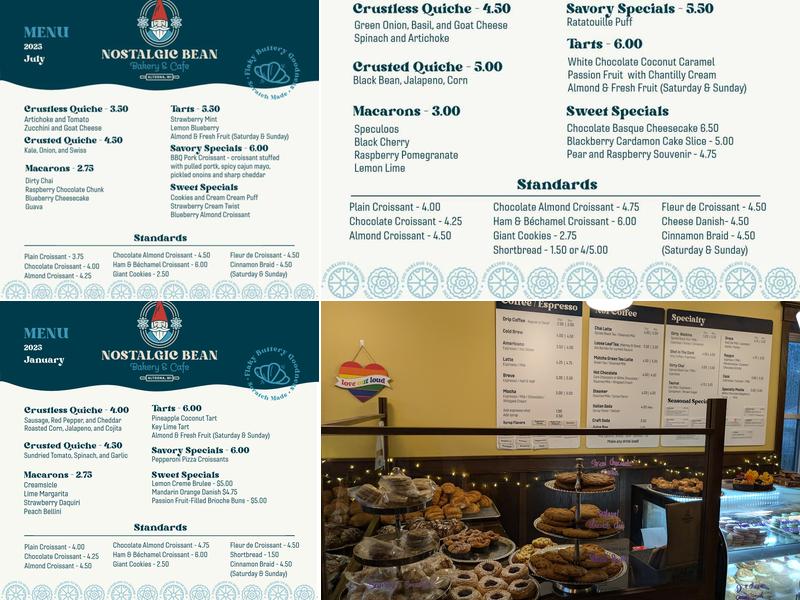 The Nostalgic Bean Menu
