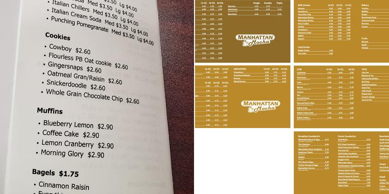 Manhattan Mocha Menu