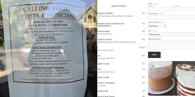 Made With Love Bakery Menu