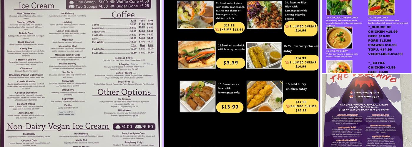 Amethyst Creamery Menu