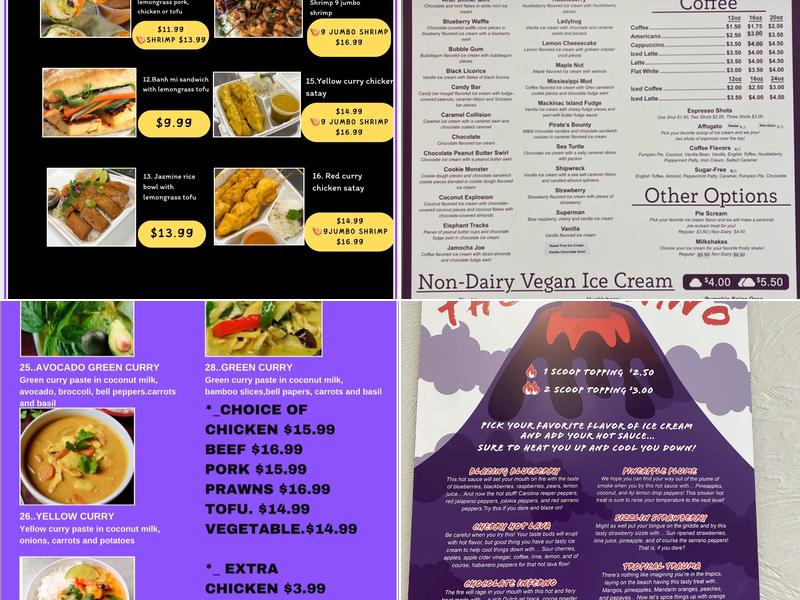 Amethyst Creamery Menu