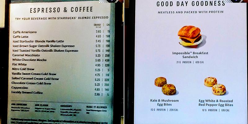 Starbucks Menu