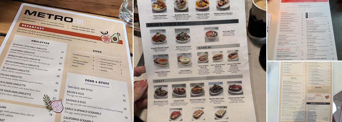 Metro Cafe Menu