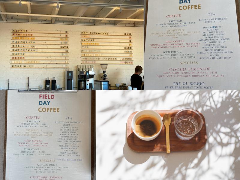 Field Day Coffee Menu