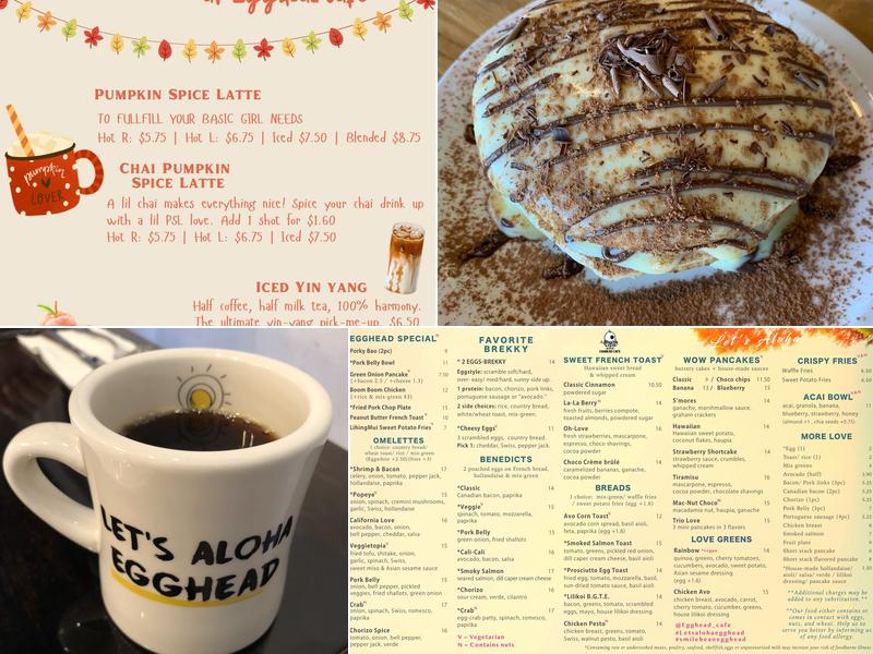 Egghead Cafe Menu