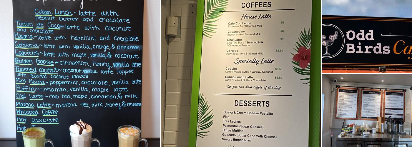 Odd Birds Cafe Menu