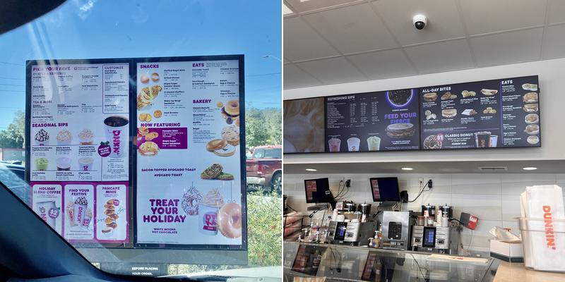 Dunkin' Menu