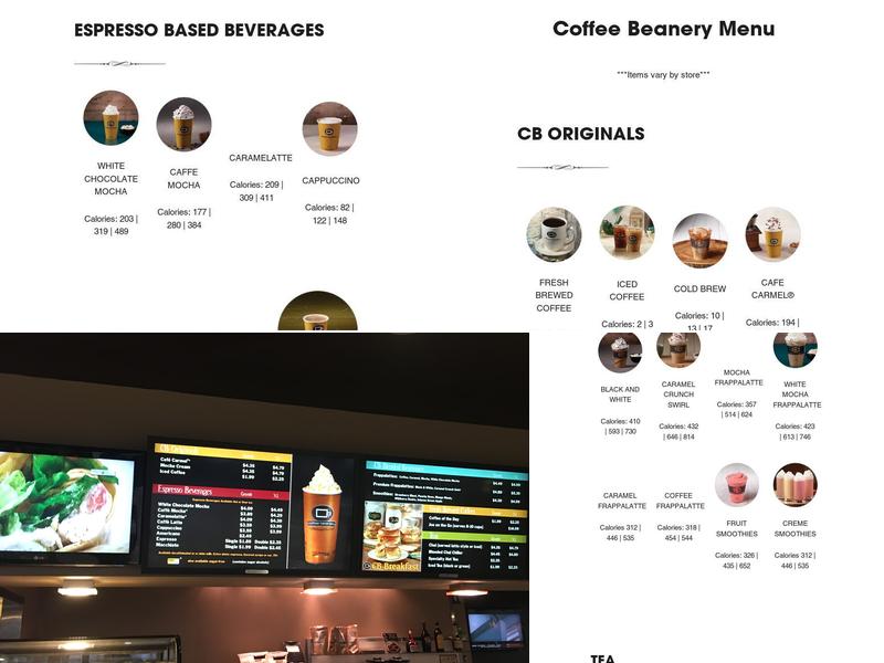 The Coffee Beanery Menu