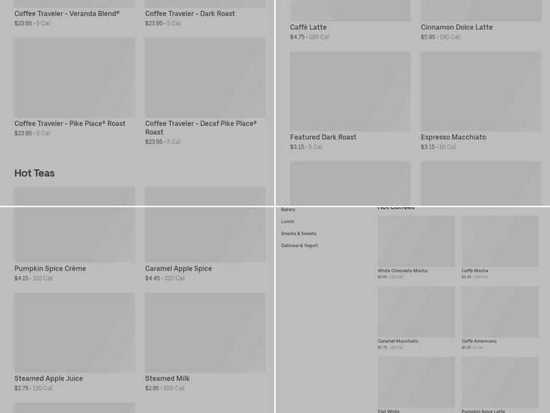 Starbucks Menu