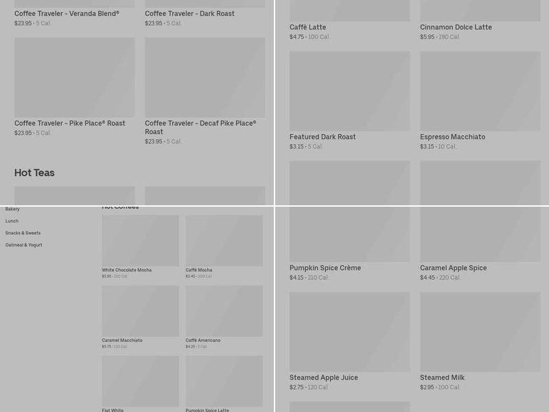 Starbucks Menu