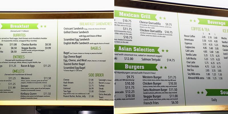 One Cafe Menu