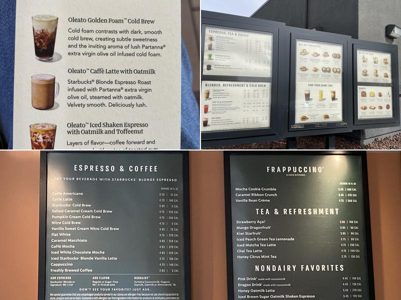 Starbucks Menu