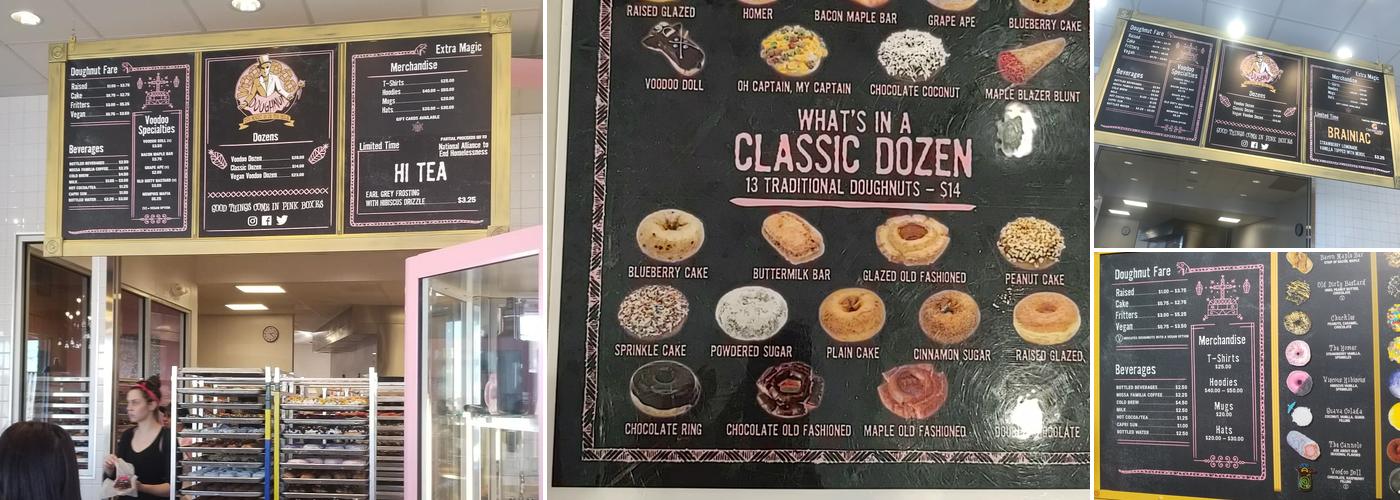 Voodoo Doughnut Menu
