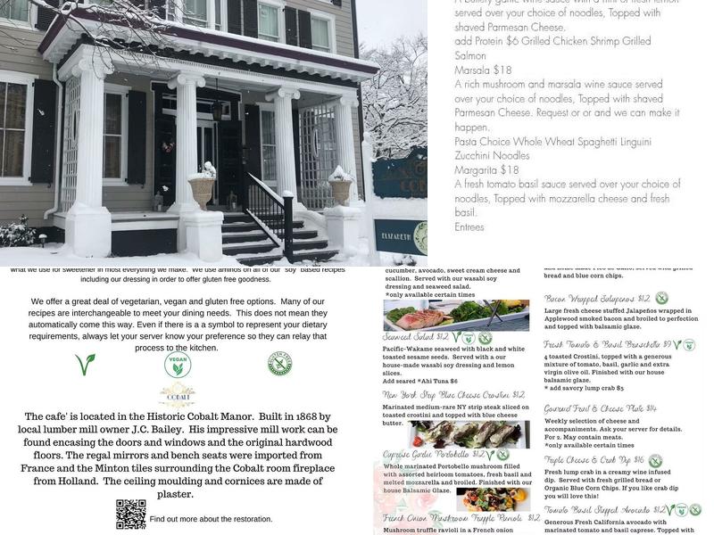 Elizabeth Esther Cafè Menu