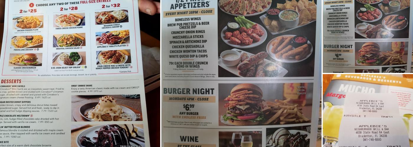 Applebee's Grill + Bar Menu
