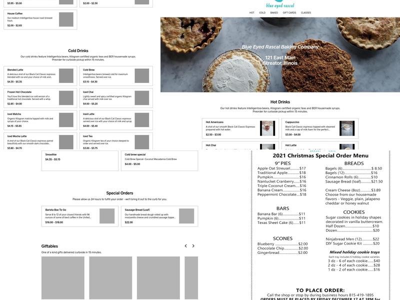 Blue Eyed Rascal Baking Co. Menu
