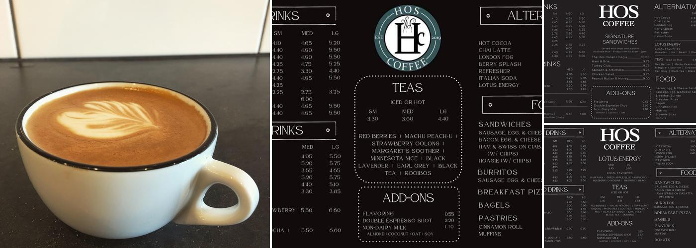 Hos Coffee Menu