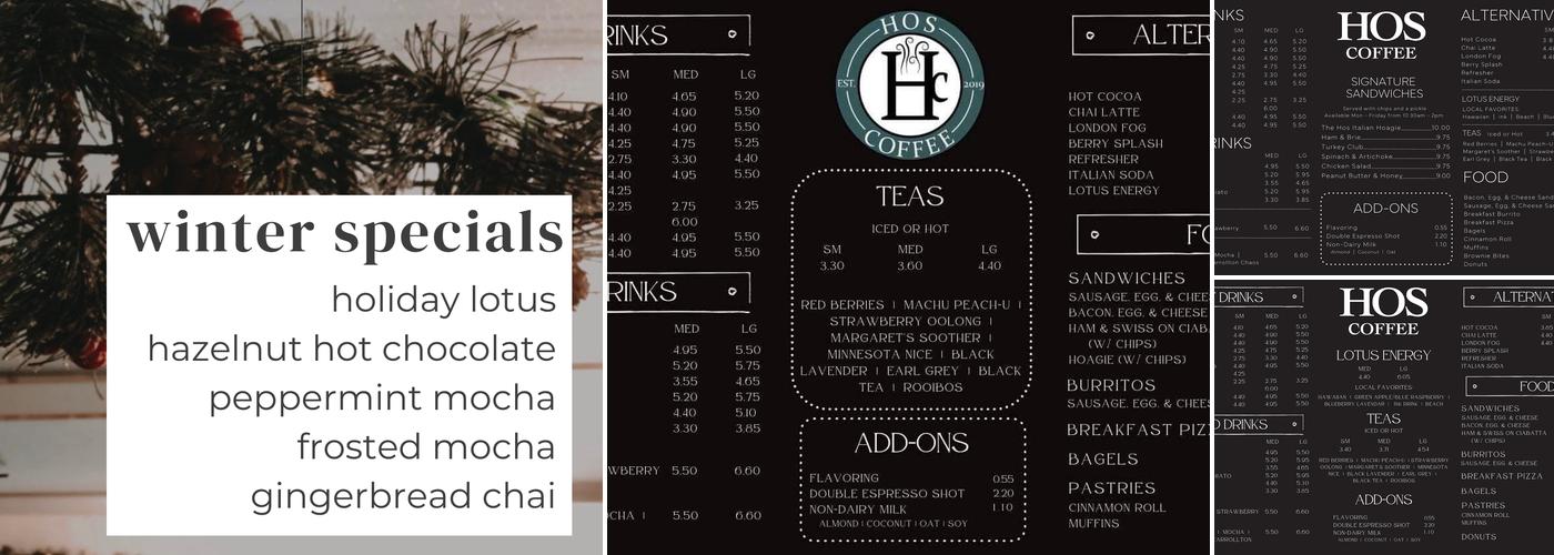 Hos Coffee Menu
