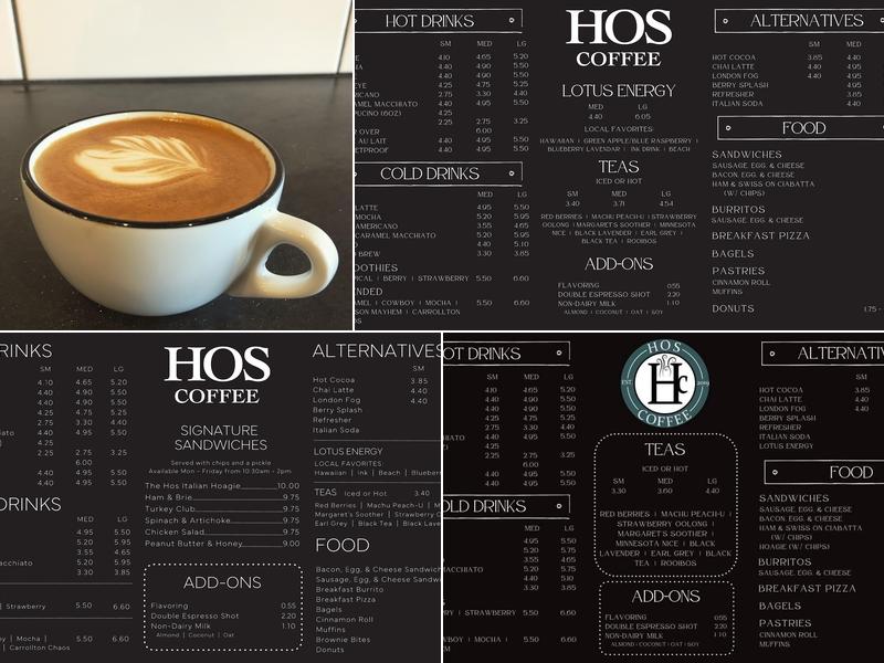 Hos Coffee Menu