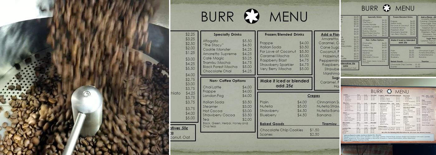Burr Roasters & Cafe Menu