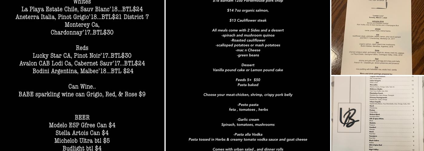 Urban Cafe Menu