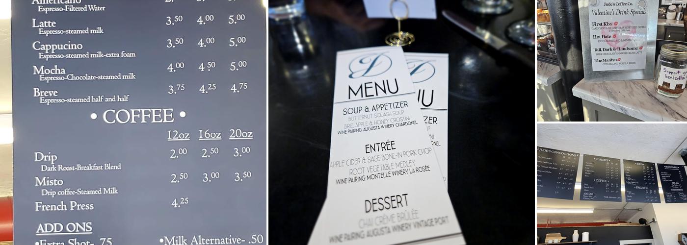 Café Jude's Menu