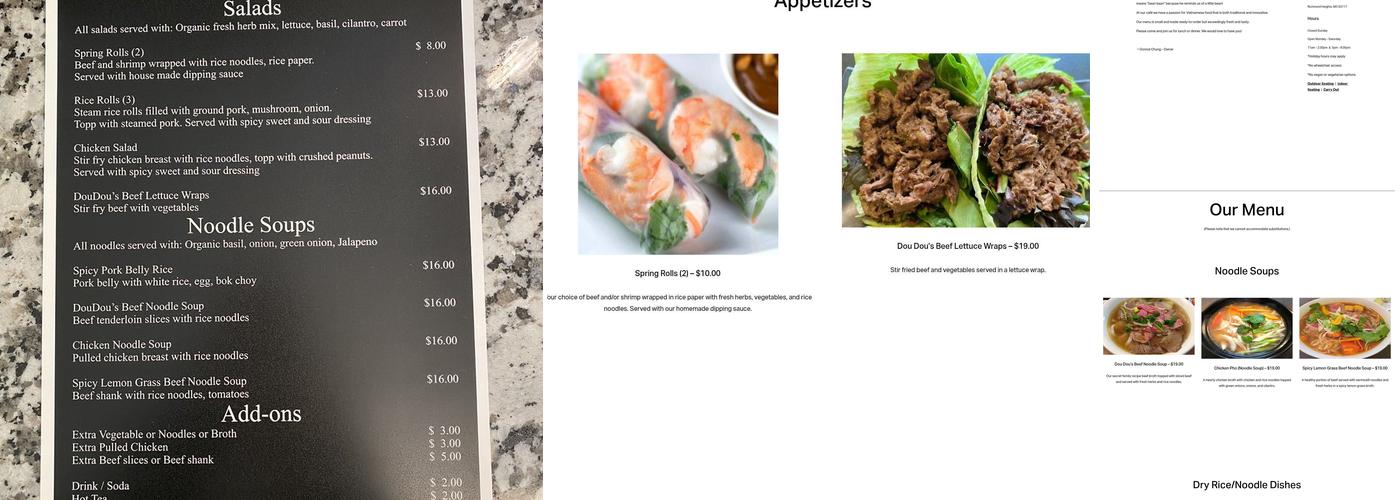 Dou Dou Cafe Menu