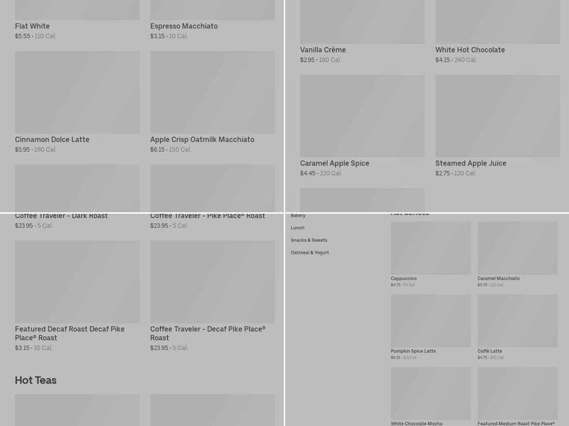 Starbucks Menu